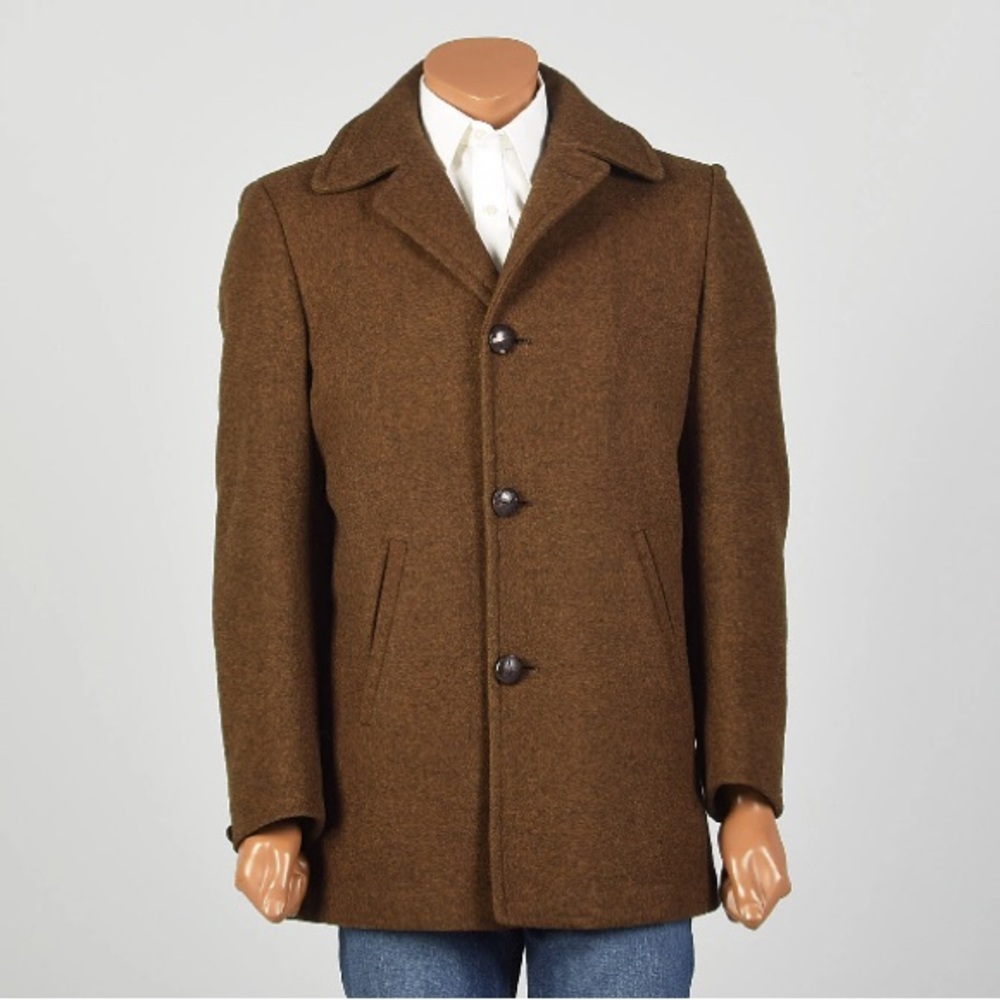 Pendleton Men’s Medium Winter Coat Rust Brown Wool Jacket VTG 1960s